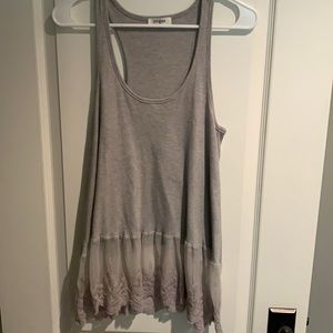 Grey patterned tank top